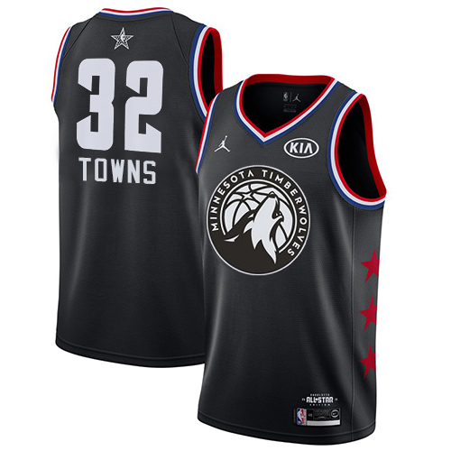 Men's Nike Minnesota Timberwolves #32 Karl-Anthony Towns Black Jordan Swingman 2019 All-Star Game NBA Jersey