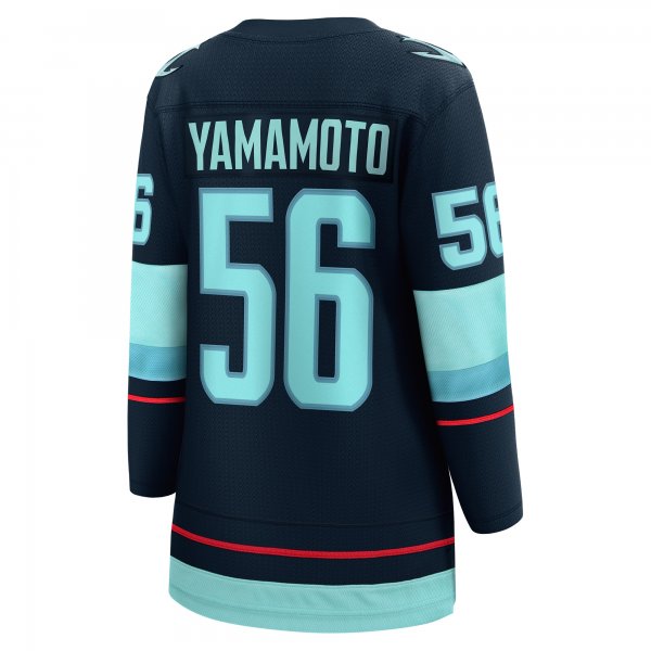 Women's Seattle Kraken Kailer Yamamoto Fanatics Deep Sea Blue Home Breakaway Player Jersey