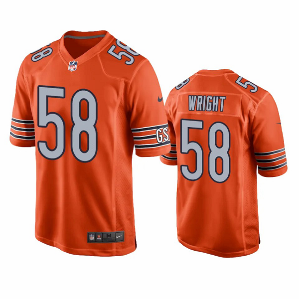 Men's Chicago Bears #58 Darnell Wright Orange 2023 NFL Draft Alternate Limited Jersey