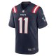 Men's New England Patriots Tyquan Thornton Nike Navy Game Player Jersey