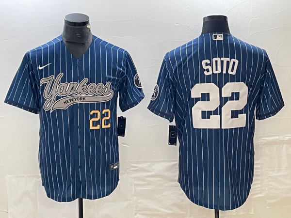 Men's  New York Yankees #22 Nike Blue Juan Soto Jersey