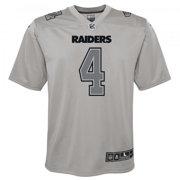 Youth Las Vegas Raiders Derek Carr Nike Gray Atmosphere Game Jersey