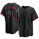 Men's Cincinnati Reds#44 Elly De La Cruz Cool Base Black 2023 City Connect Jersey