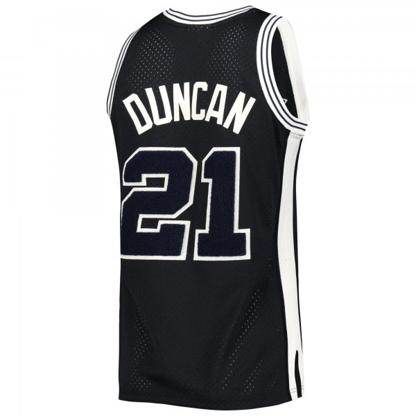 Men's San Antonio Spurs Tim Duncan Mitchell & Ness Black 1998/99 Hardwood Classics Off-Court Swingman Jersey