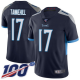 Youth #17 Ryan Tannehill Limited Navy Blue NFL Tennessee Titans Home 100th Season Vapor Untouchable Jersey