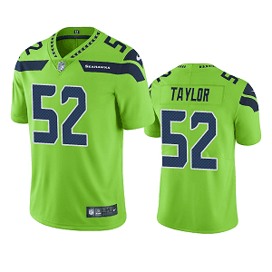 Men's Seattle Seahawks #52 Darrell Taylor Color Rush Limited Green Jersey