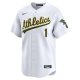 Men's Oakland Athletics Nike White #1 Dad Home Limited Jersey