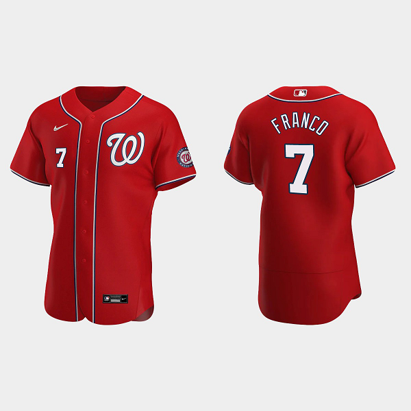 Men's Washington Nationals #7 Maikel Franco Red Alternate Flex Base MLB Jersey