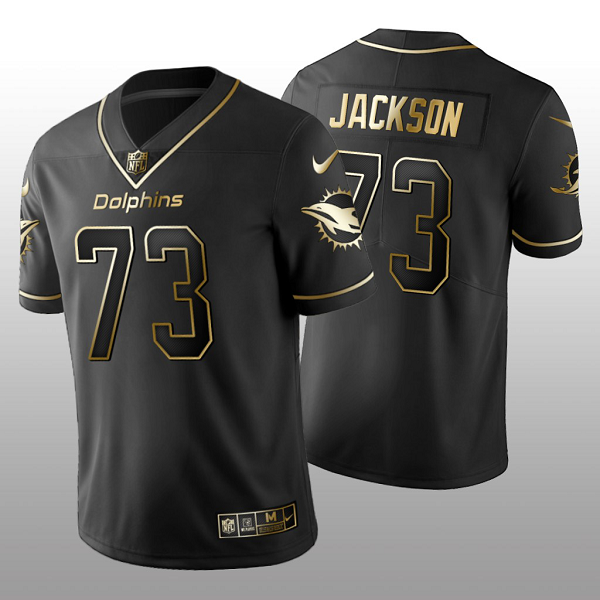 Miami Dolphins #73 Austin Jackson Black Golden Edition Men's Jersey