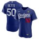 Men's #50 Los Angeles Dodgers Mookie Betts Nike Royal 2024 World Series Alternate Player Jersey