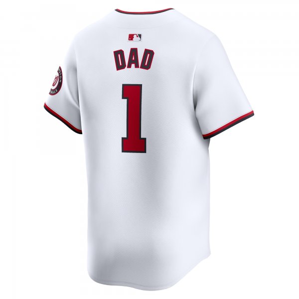 Men's Washington Nationals Nike White #1 Dad Home Limited Jersey