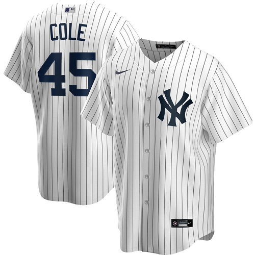 Men's Nike New York Yankees #45 White Home 2020 MLB Jersey