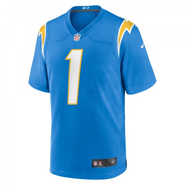 Men's Los Angeles Chargers Number 1 Dad Nike Powder Blue Game Jersey