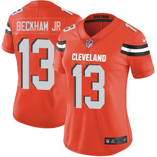 Women's Nike Cleveland Browns #13 Odell Beckham Jr Orange Alternate Stitched NFL Vapor Untouchable Limited Jersey