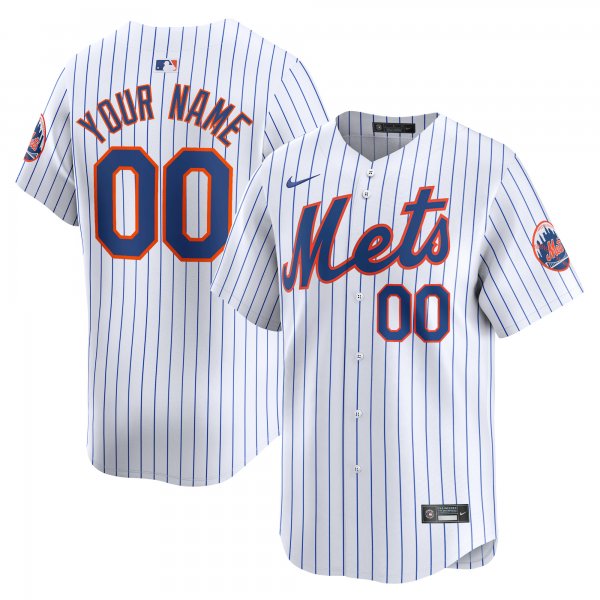 Men's New York Mets Nike White Home Limited Custom Jersey