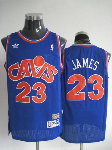 Men's Mitchell and Ness Cleveland Cavaliers #23 LeBron James Stitched Blue CAVS NBA Jersey