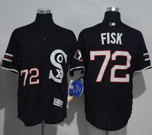 Chicago White sox #72 Carlton Fisk Black New Flexbase Collection Stitched MLB Jersey