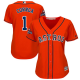 Houston Astros #1 Carlos Correa Orange Alternate 2017 World Series Champions Women's Stitched MLB Jersey