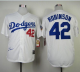 Mitchell And Ness 1955 Los Angeles Dodgers #42 Jackie Robinson White Throwback Stitched MLB Jersey