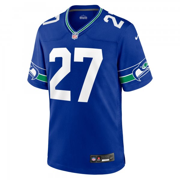 Men's Seattle Seahawks Tariq Woolen Nike Royal Throwback Player Game Jersey