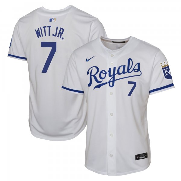 Youth Kansas City Royals Bobby Witt Jr. Nike White Home Limited Player Jersey