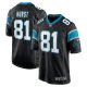 Men's Carolina Panthers Hayden Hurst Nike Black Game Player Jersey