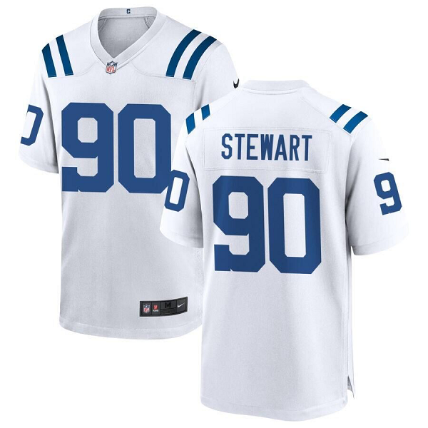 Men's #90 Indianapolis Colts Grover Stewart Nike White Limited Jersey