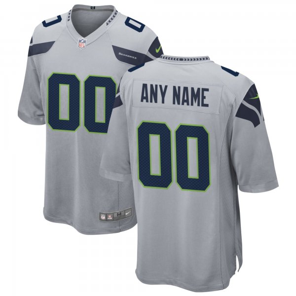 Men's Seattle Seahawks Nike Gray Alternate Custom Game Jersey