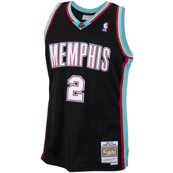 Men's Memphis Grizzlies Jason Williams Mitchell & Ness Black 2001/02 Hardwood Classics Swingman Jersey