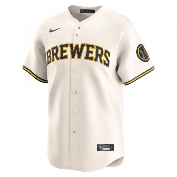 Men's Milwaukee Brewers Nike Cream Home Limited Jersey