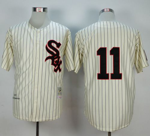 Mitchell And Ness 1959 Chicago White Sox #11 Luis Aparicio Cream Stitched MLB Jersey