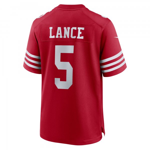 Men's San Francisco 49ers Trey Lance Nike Scarlet Team Game Jersey