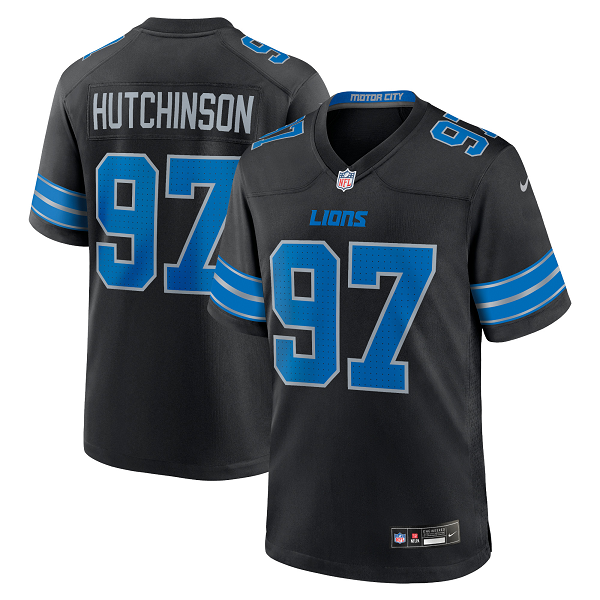 Youth Detroit Lions #97 Aidan Hutchinson Nike Black 2nd Alternate Limited Jersey