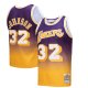 Men's Los Angeles Lakers Magic Johnson Mitchell & Ness Gold/Purple 1984/85 Hardwood Classics Fadeaway Swingman Player Jersey