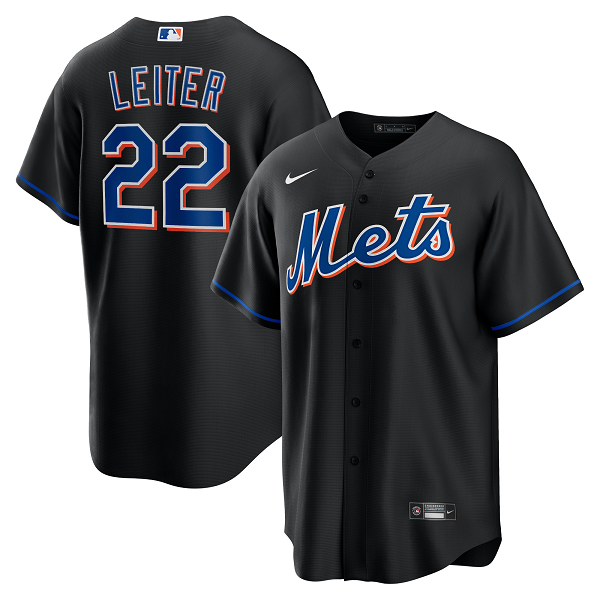 Men's New York Mets #22 Al Leiter Nike Black 2022 Alternate Player Jersey