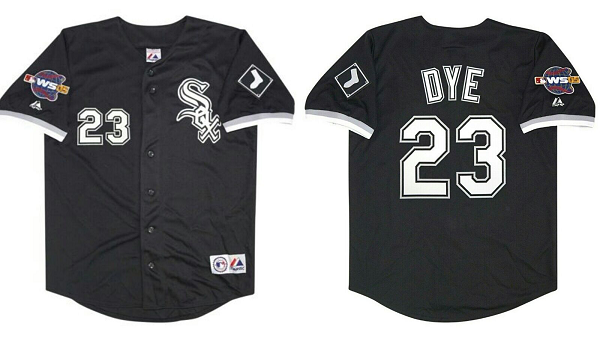 Men's Chicago White Sox #23 Jermaine Dye Black 2002 World Series Flex Base MLB Jersey