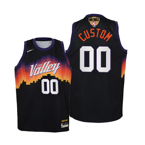 Youth Phoenix Suns 2021 NBA Finals Black Custom Jersey