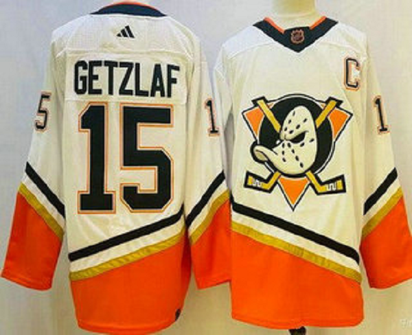 Men's Anaheim Ducks #15 Ryan Getzlaf White 2022 Reverse Retro NHL Jersey