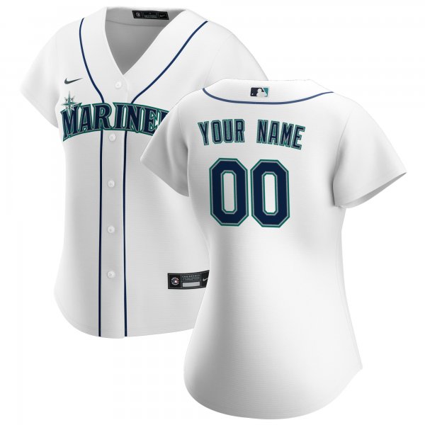 Women's Seattle Mariners Nike White Home Replica Custom Jersey