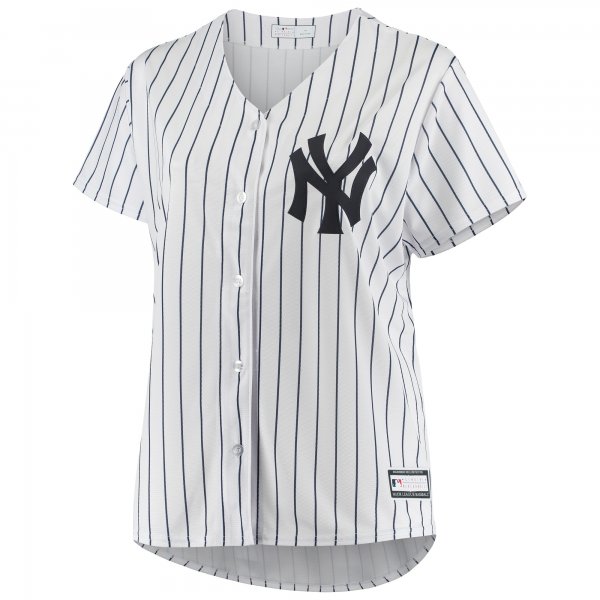 Women's New York Yankees White Plus Size Sanitized Replica Team Jersey