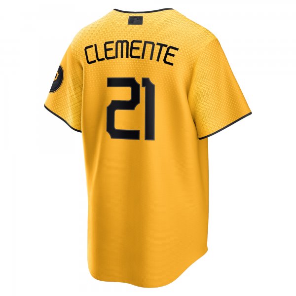 Men's Pittsburgh Pirates Roberto Clemente Nike Gold City Connect Replica Player Jersey