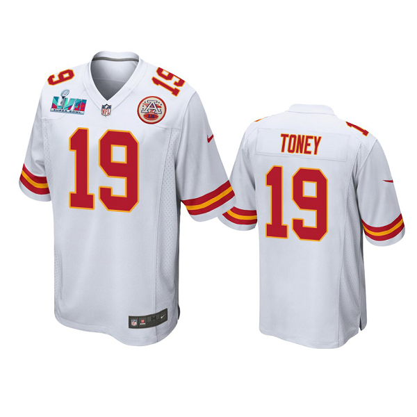 Men's Kansas City Chiefs #19 Kadarius Toney White Super Bowl LVII Limited Jersey