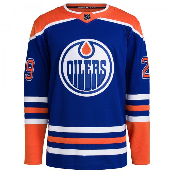 Men's Edmonton Oilers Leon Draisaitl adidas Royal Home Primegreen Player Jersey