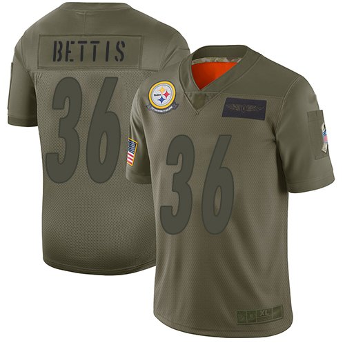 Pittsburgh Steelers #36 Jerome Bettis Camo Men's Stitched NFL Limited 2019 Salute To Service Jersey