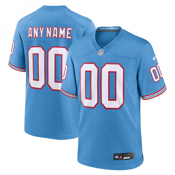 Men's Tennessee Titans Nike Light Blue Oilers Throwback Custom Game Jersey