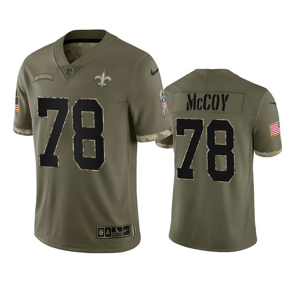 New Orleans Saints Erik McCoy #78 Olive 2022 Salute To Service Limited Jersey