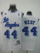 Mitchell and Ness Men's Los Angeles Lakers #44 Jerry West Stitched White Throwback NBA Jersey