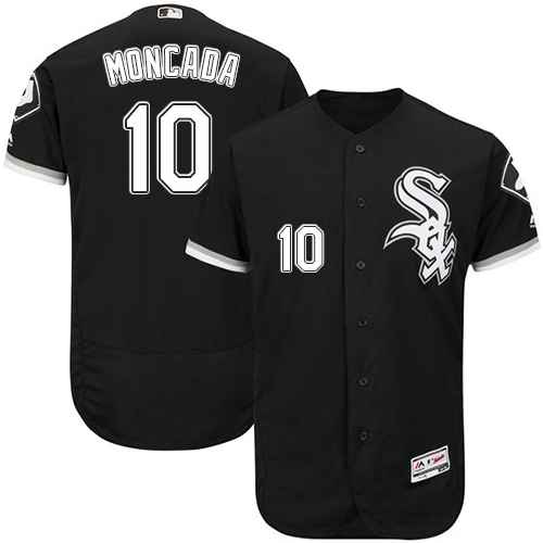 Women's White Sox #10 Yoan Moncada Black Flexbase Collection Stitched MLB Jersey