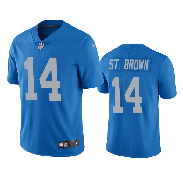 Men's Detroit Lions #14 Amon-Ra St. Brown Light Blue Vapor NFL Limited Jersey