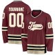 Custom Burgundy Cream-Black Hockey Jersey